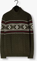 Donkergroene SELECTED HOMME Coltrui SLHFLAKE LS KNIT CABLE HIGH NE