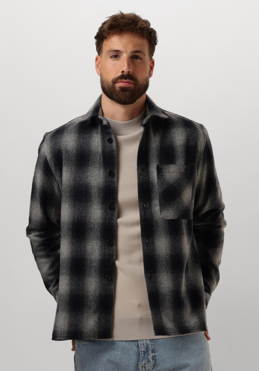 Genti Grijs Overshirt voor Mannen Gray Heren