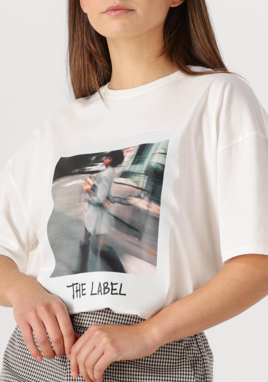 ALIX THE LABEL Dames Tops & T-shirts Ladies Knitted Polaroid Tshirt Wit
