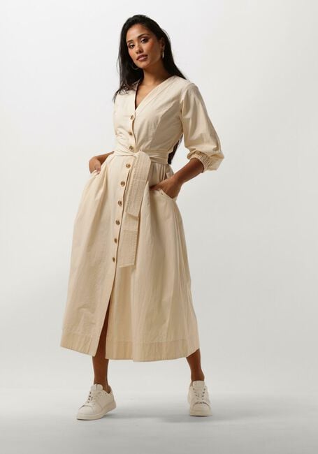 Gebroken wit TWINSET MILANO Midi jurk WOVEN DRESS - large