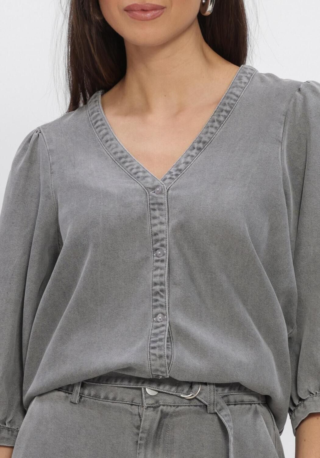 Grijze FREEBIRD Blouses DNM-TENCELL-BLACK-26-1 - large