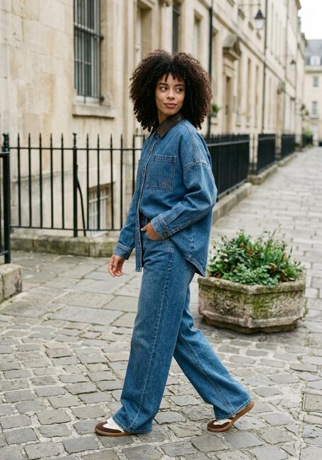 Blauwe STUDIO AR Wide jeans ALINE DENIM - large