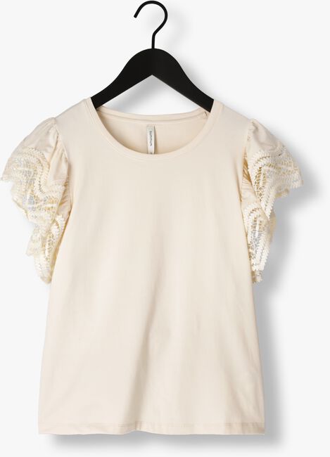 Gebroken wit SUMMUM T-shirt JERSEY TOP TEE WITH LACE - large