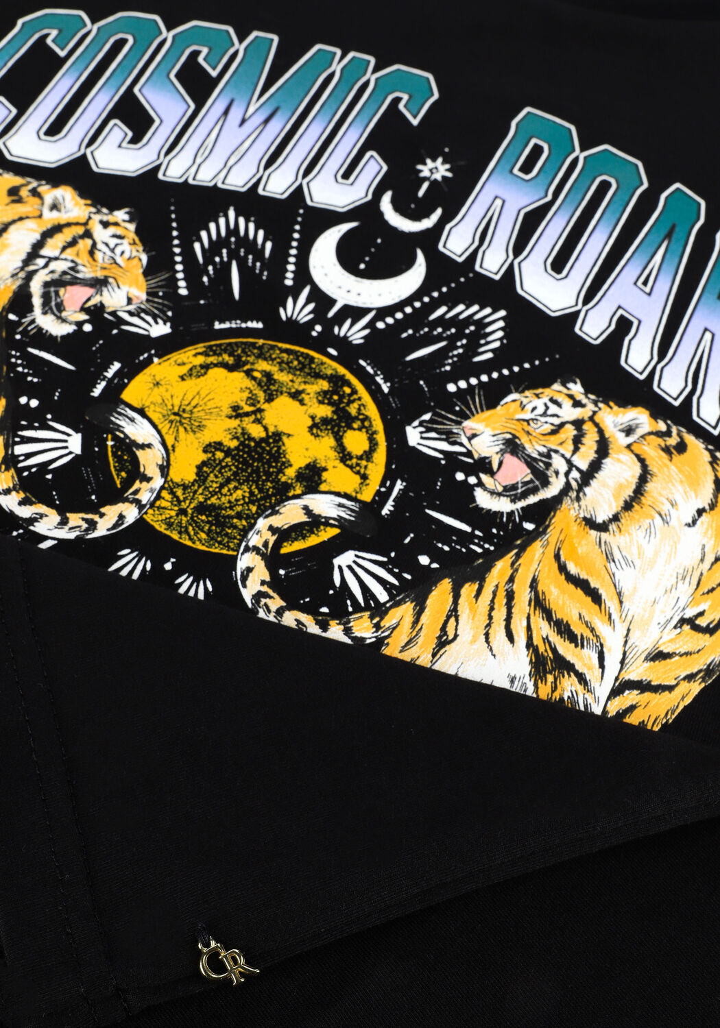 Zwarte COLOURFUL REBEL T-shirt COSMIC ROARS BOXY TEE - large