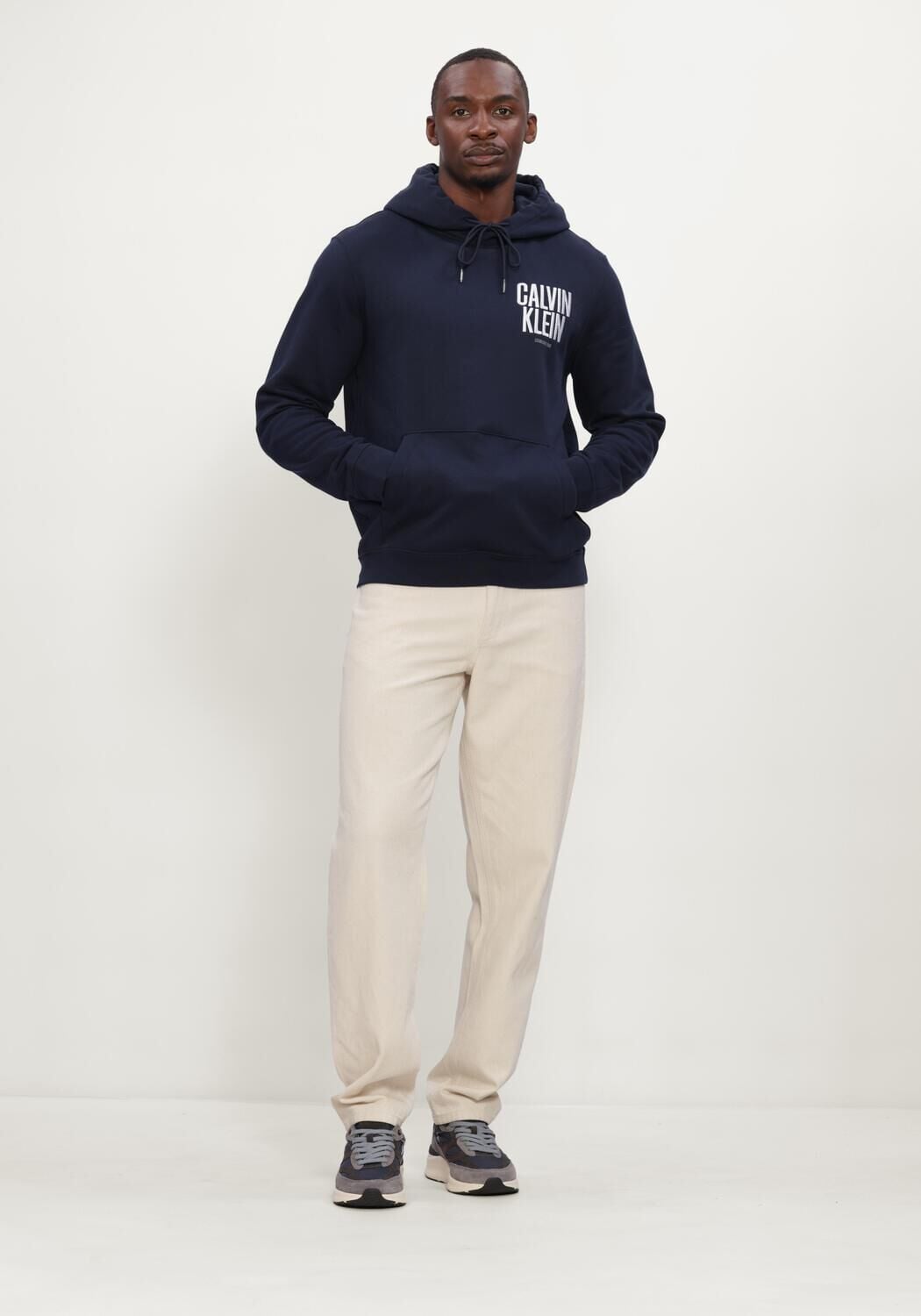 CALVIN KLEIN Heren Truien & Vesten Ls 350fleece Eu Bold Clvn Kln Hoodie Donkerblauw