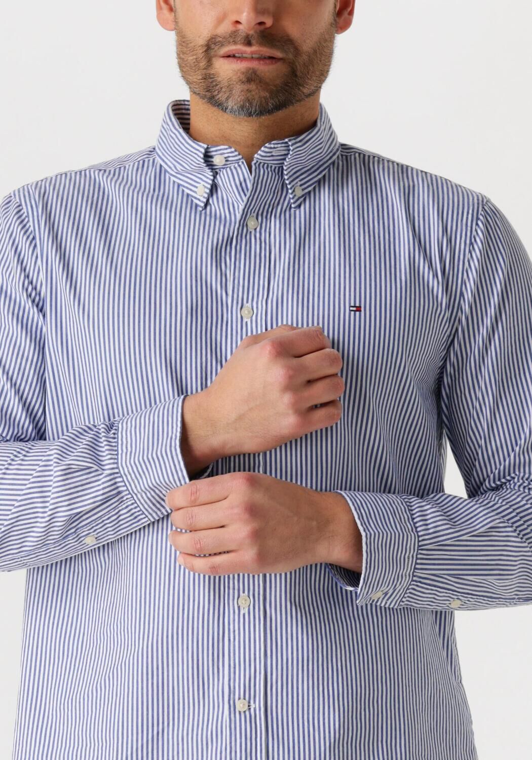 TOMMY HILFIGER Heren Overhemden Flex Poplin Classic Blauw