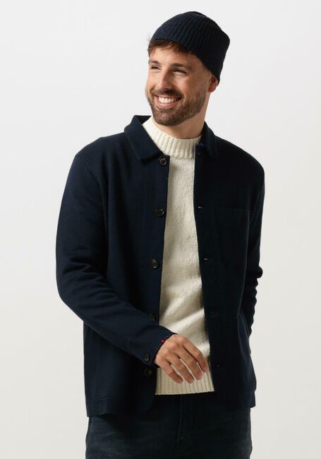 Blauwe SCOTCH & SODA Jack WOOL-BLEND KNITTED WORKER JACKET - large