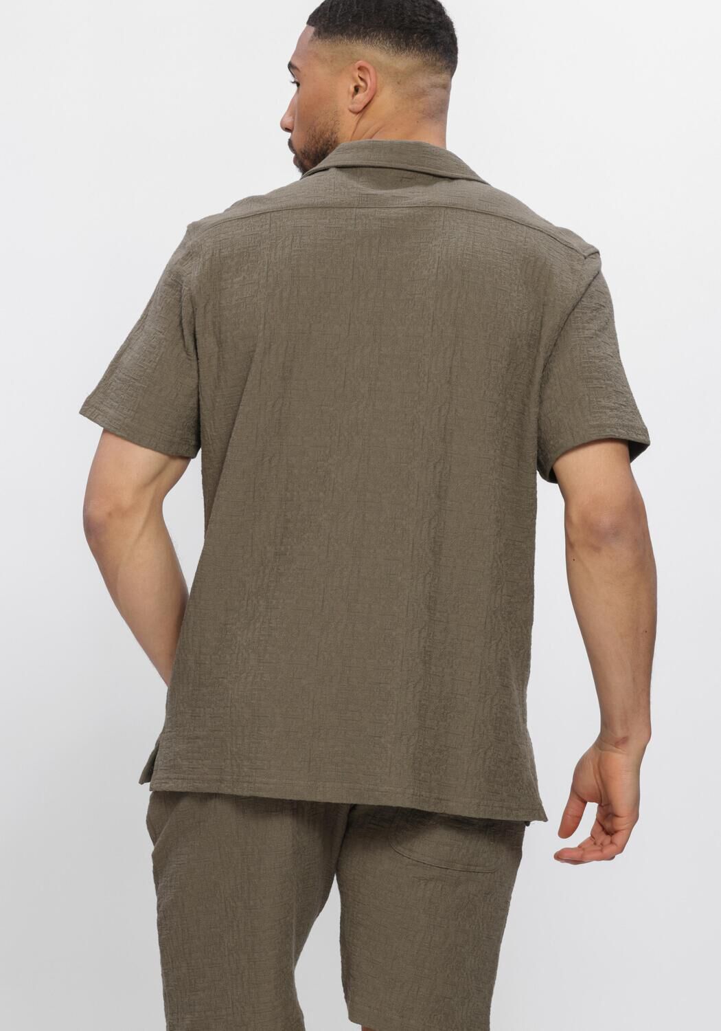 Groene BUTCHER OF BLUE Casual overhemd RIPLEY STRUCTURE SHIRT - large