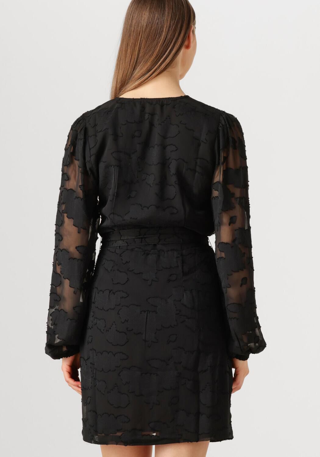 AAIKO Dames Jurken Eloise Chiffon Flower Pes 509 Zwart