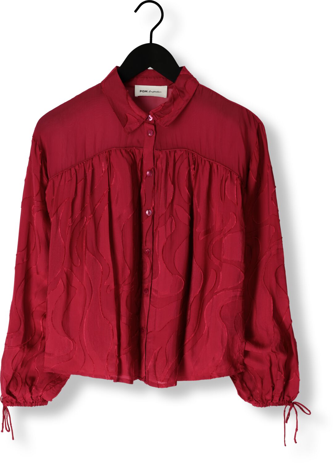 POM AMSTERDAM Dames Blouses Jaqcuard Burgundy Red Rood