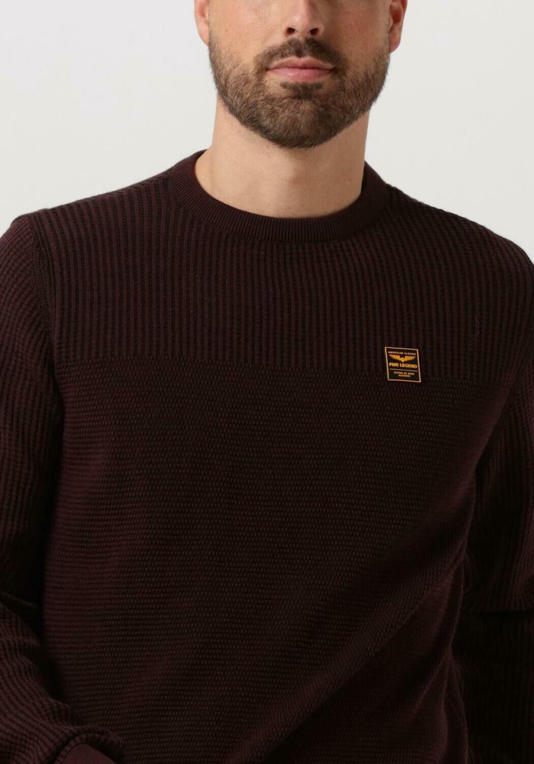 PME LEGEND Heren Truien & Vesten Crewneck Cotton Plated Bordeaux