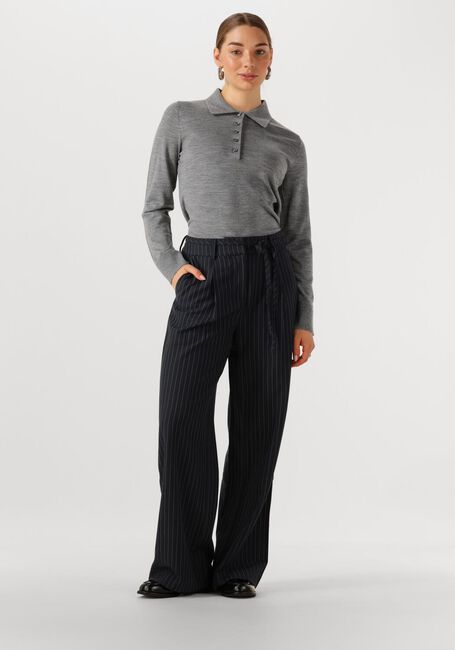 Grijze SELECTED FEMME Tops & T-shirts SLFTHEA LS KNIT MERINO COLLAR NECK - large