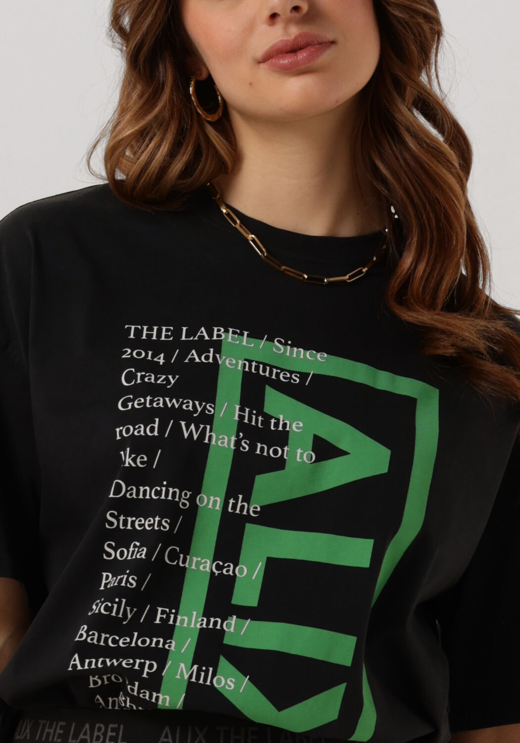 zwarte alix the label t shirt ladies knitted on tour t shirt