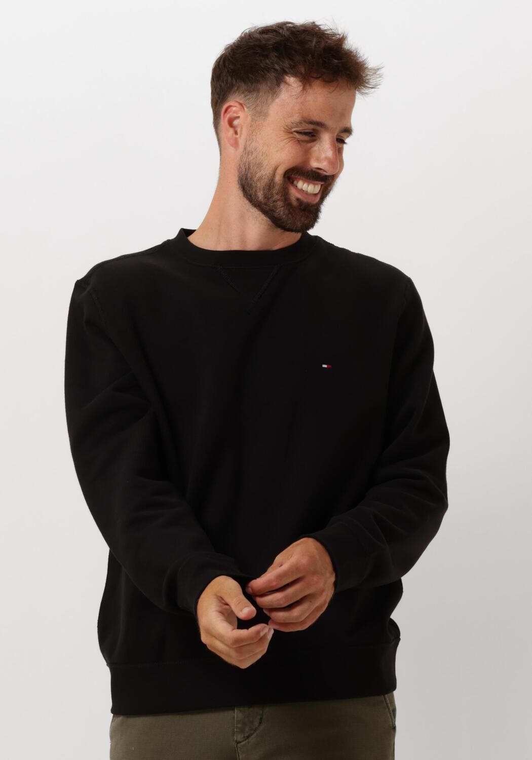 TOMMY HILFIGER Heren Truien & Vesten Essential Fleece Crewneck Zwart