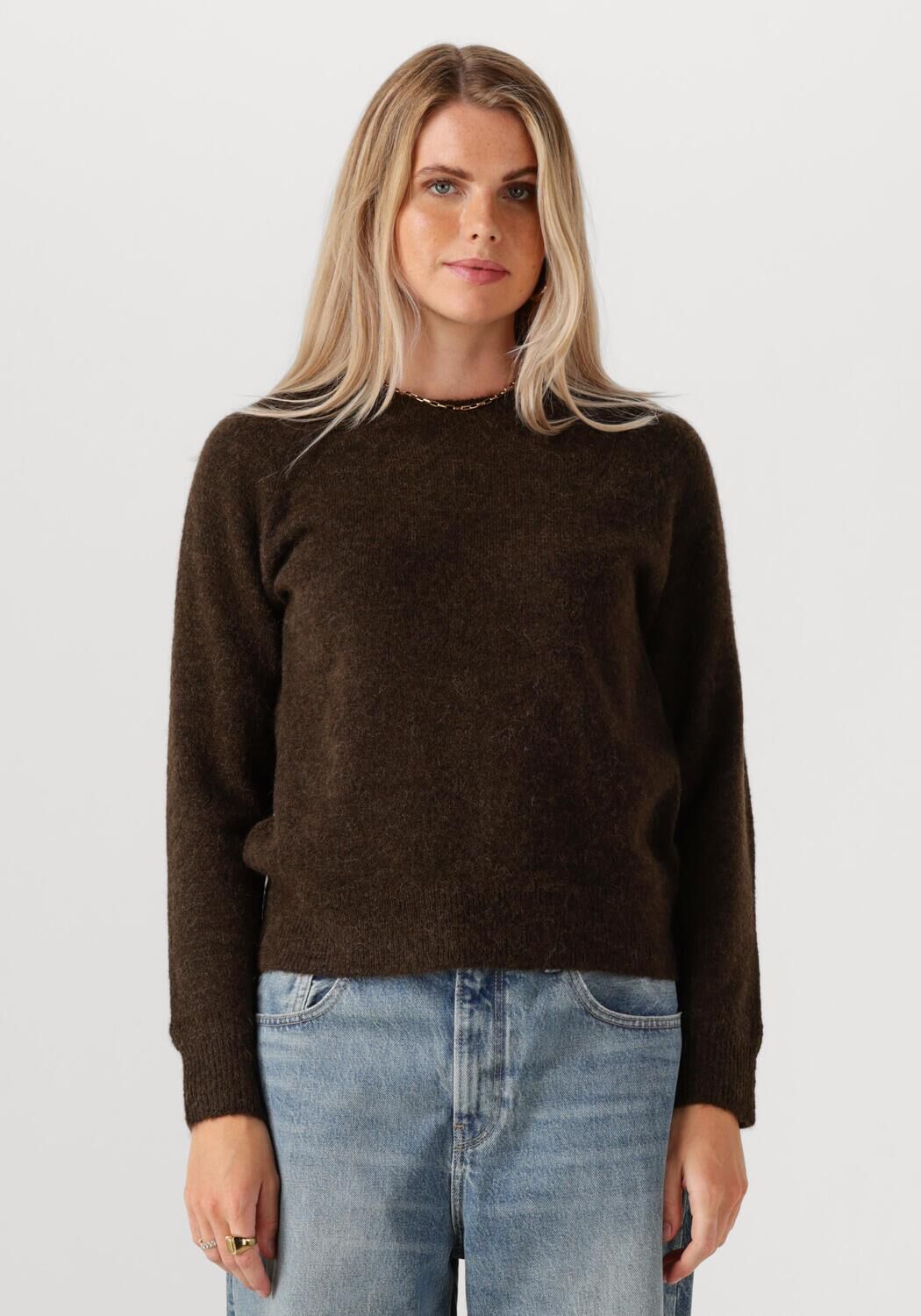 SELECTED FEMME Dames Truien & Vesten Slflulu Ls Knit O-neck Bruin