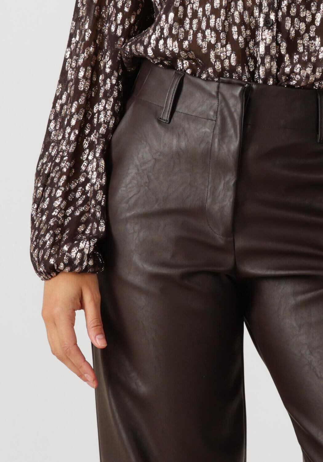 KNIT-TED Dames Broeken Naomi Pant Bruin