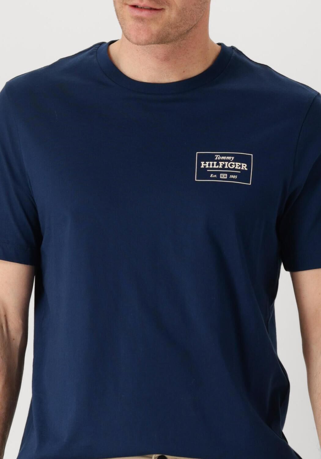 TOMMY HILFIGER Heren Polo's & T-shirts Monotype Printed Label Tee Blauw