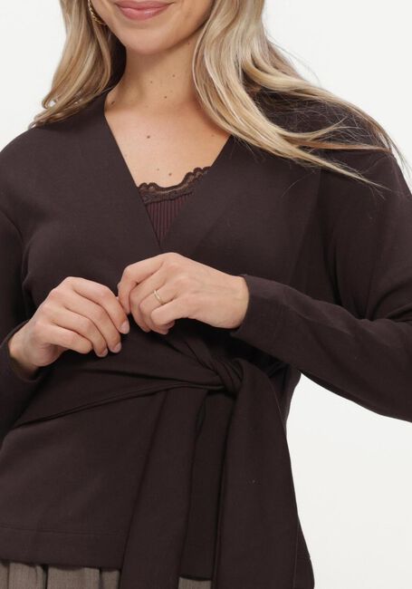 Bruine ROSEMUNDE Top BABETTE SILK SL U-NECK LONG LACE - large