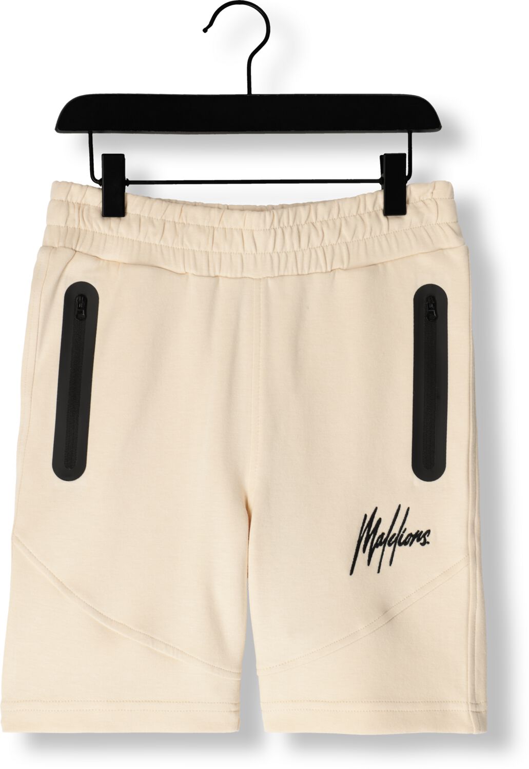 Malelions regular fit sweatshort Sport Counter met logo beige Korte broek Jongens Stretchkatoen 140