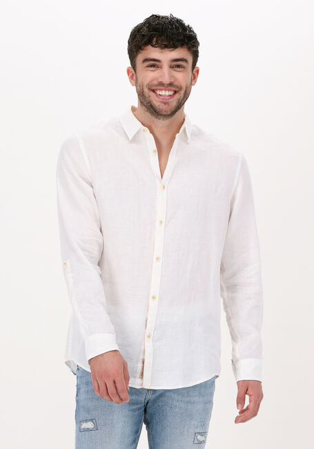Witte SCOTCH & SODA Casual overhemd REGULAR FIT GARMENT-DYED LINEN SHIRT - large