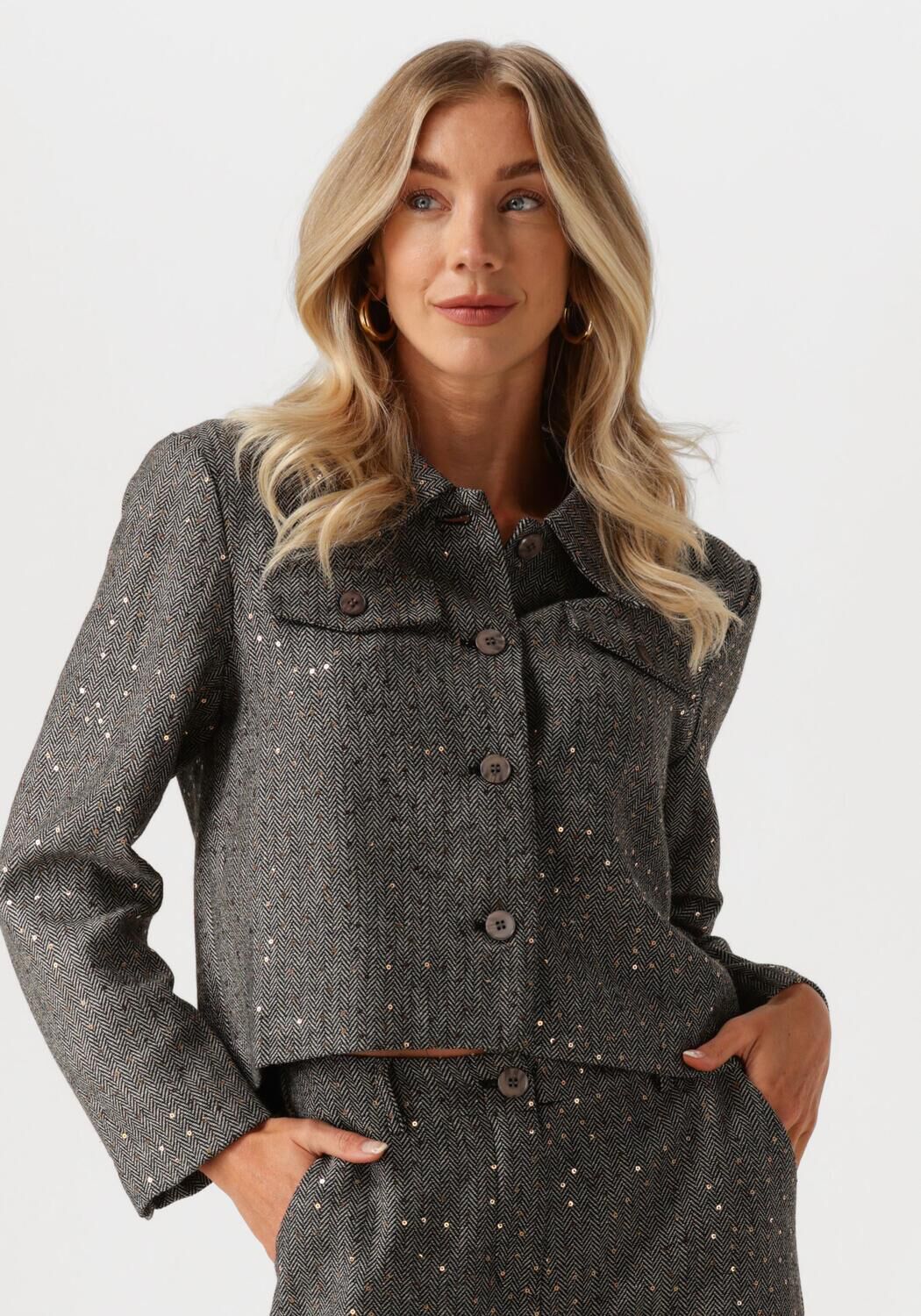 YDENCE Dames Jassen Jacket Halsey Zwart