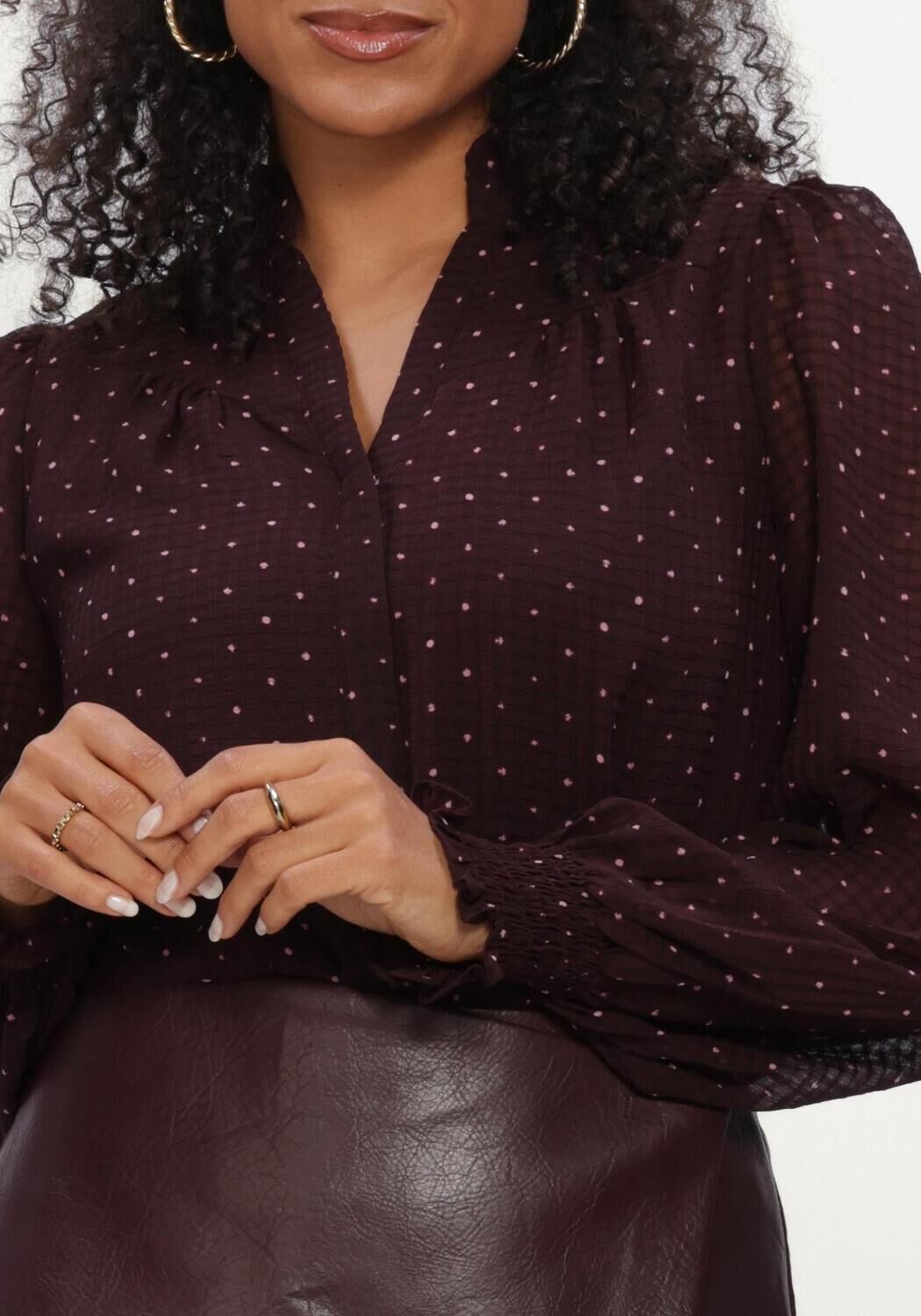 NEO NOIR Dames Blouses Astrida Dotted Blouse Bordeaux