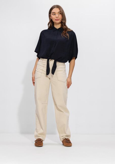 Donkerblauwe ANOTHER LABEL Blouses ALBATHYLLE CHECK SHIRT S/S - large