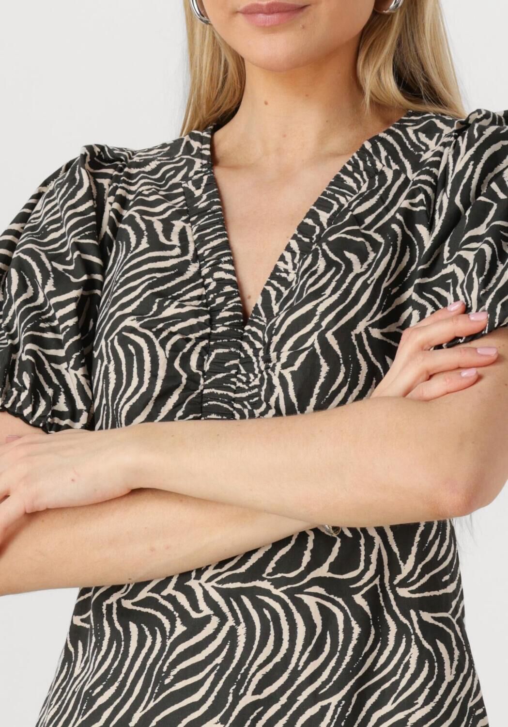 NEO NOIR Dames Jurken Illana Zebra Dress Zwart