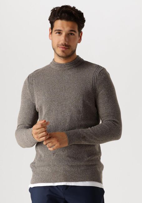 Bruine CAST IRON Trui MOCK NECK REGULAR FIT COTTON MIX - large