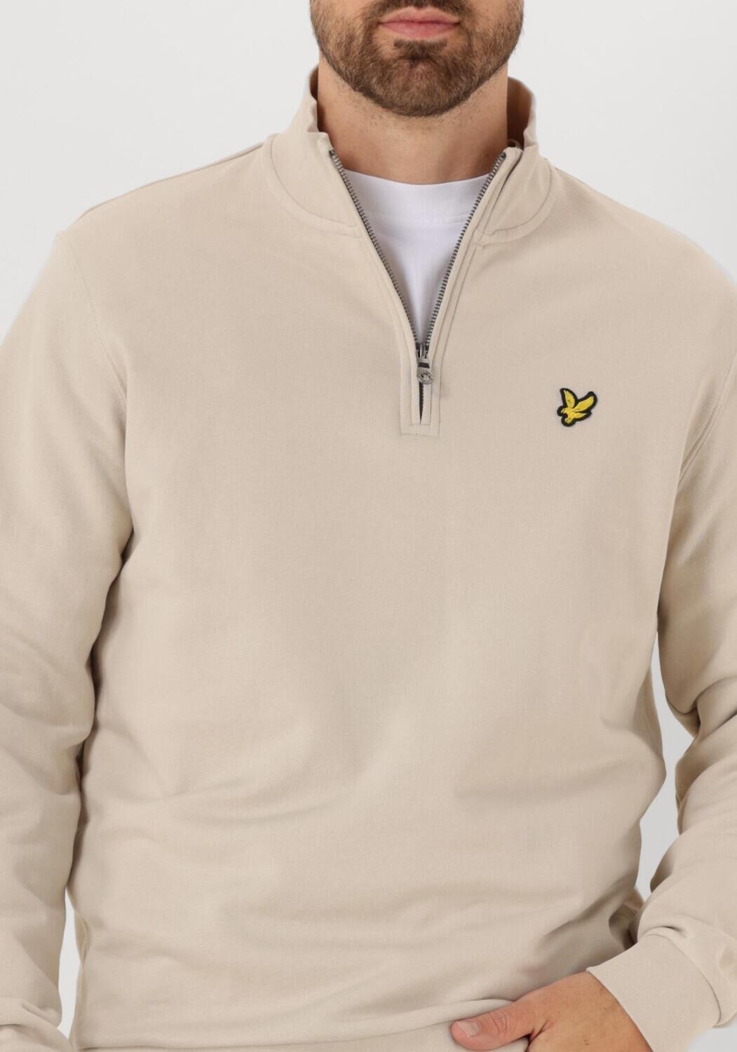 LYLE & SCOTT Heren Truien & Vesten Loopback Quarter Zip Sweat Ecru