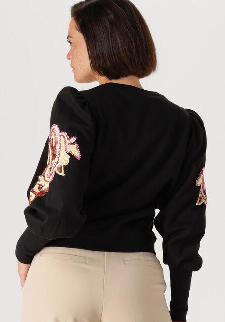 Zwarte SUMMUM Trui PUFF SLEEVE EMBELLISHED SWEATER - large