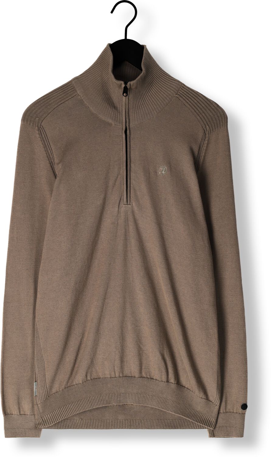 CAST IRON Heren Truien & Vesten Half Zip Collar Cotton Stretch Bruin
