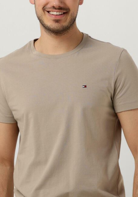 Beige TOMMY HILFIGER T-shirt STRETCH EXTRA SLIM FIT TEE - large