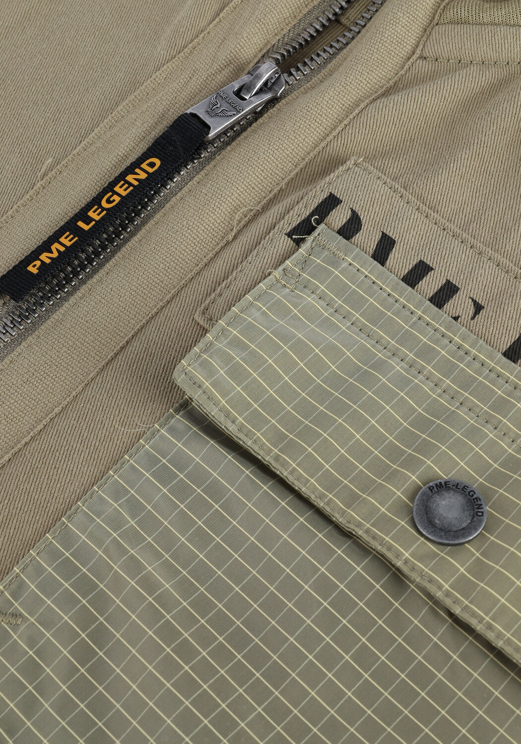 Beige PME LEGEND Vest ZIP JACKET CARGO INTERLOCK - large