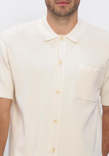 Ecru ANERKJENDT Polo AKVILHELM NEEDLE RIB SS KNIT - large