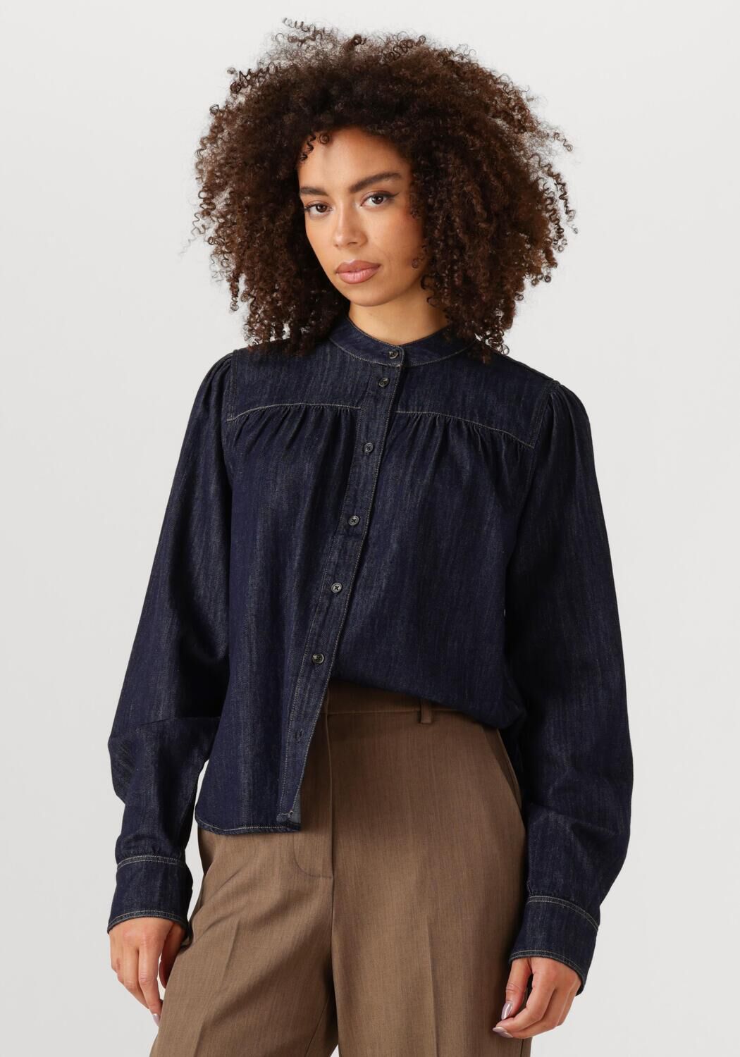 SECOND FEMALE Dames Blouses Dera Denim Shirt Zwart