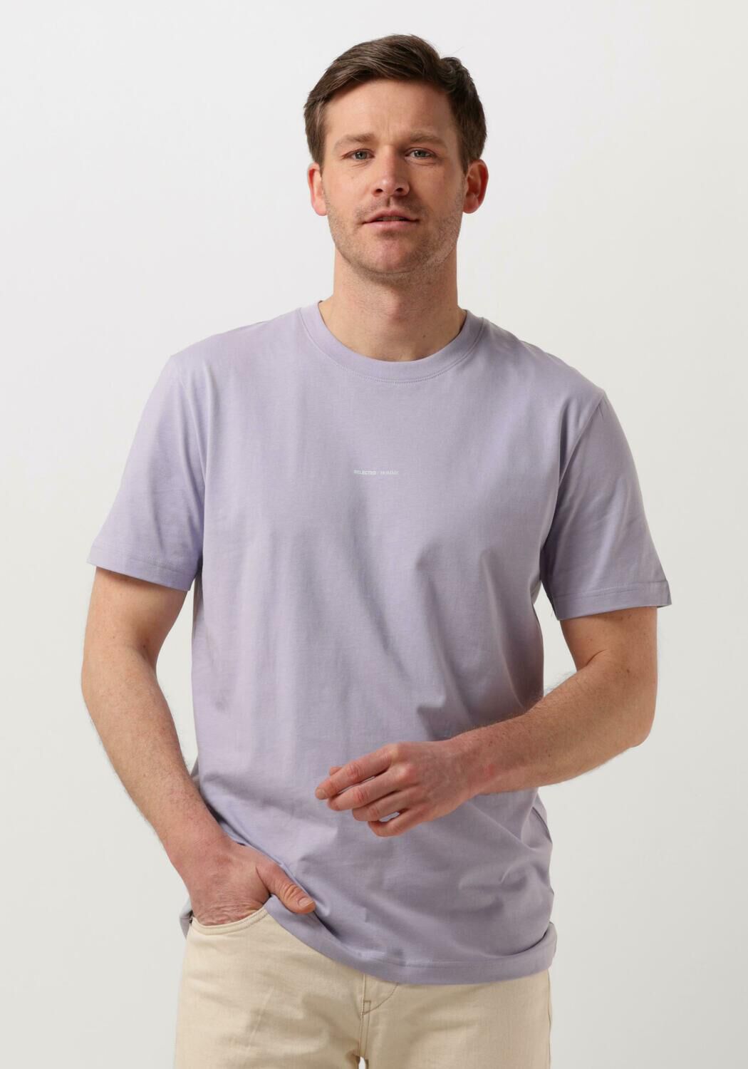lila selected homme t shirt slhatlas print ss o neck tee