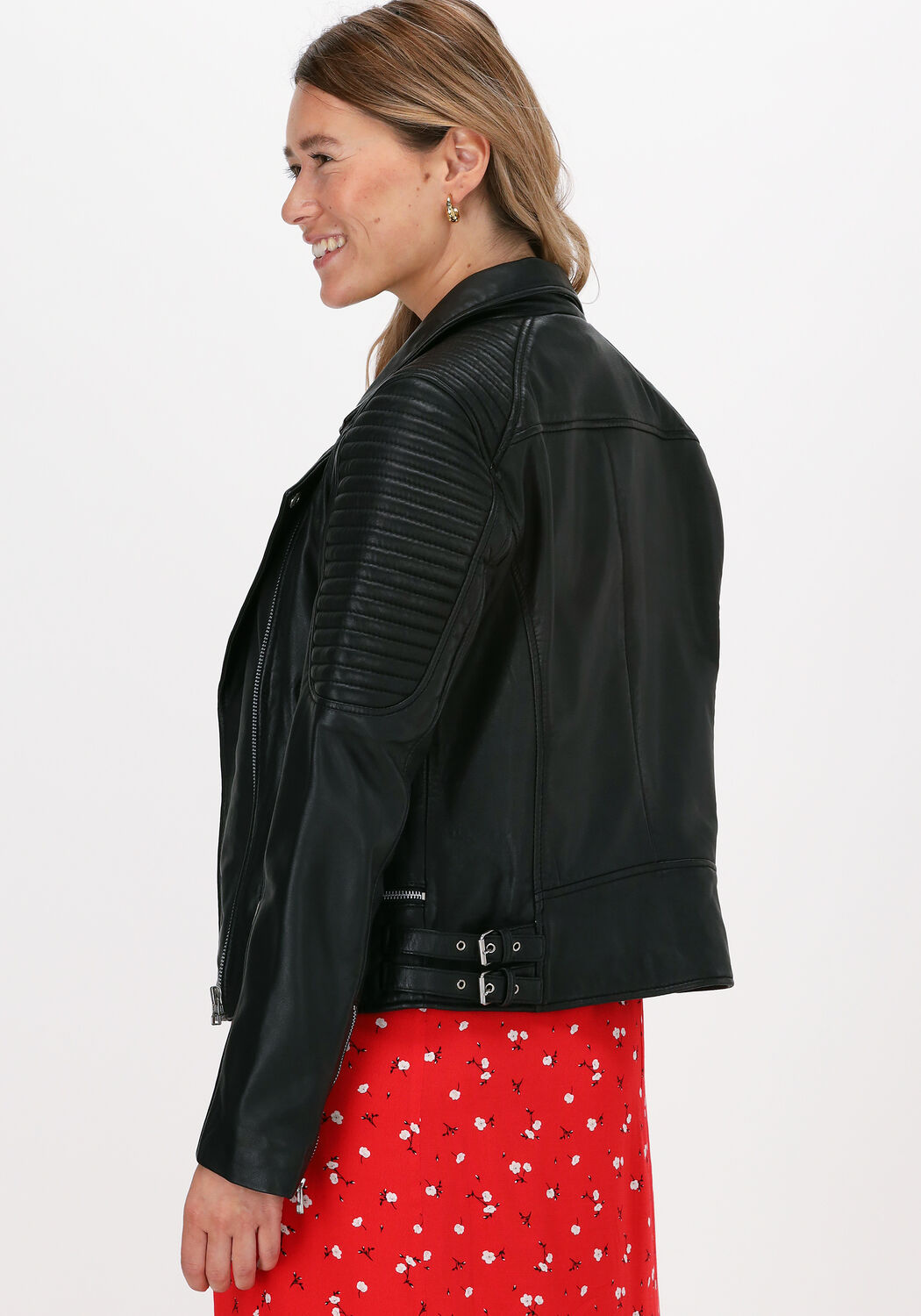 zwarte goosecraft leren jas biker116