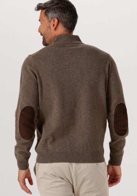 Bruine BARBOUR Trui ESSENTIAL PATCH HALF ZIP KNITTED JUMPER - large