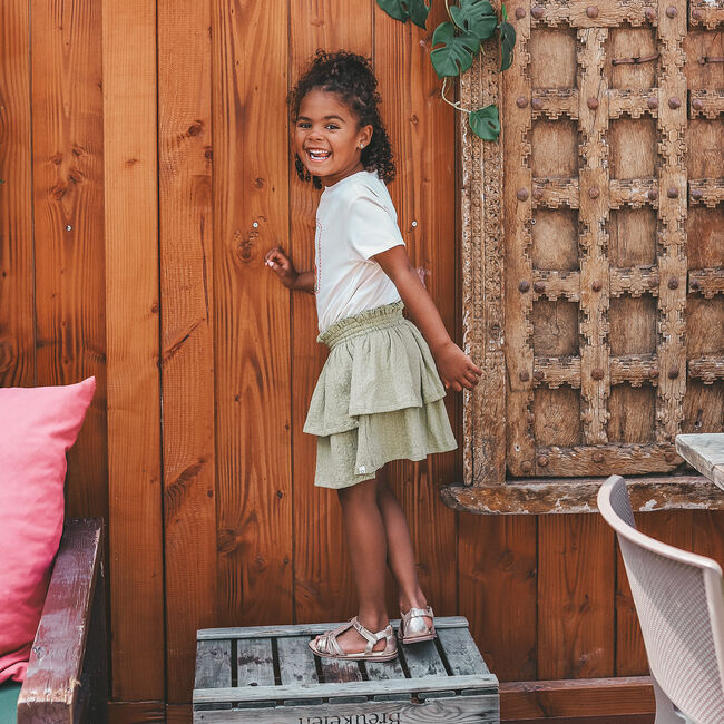 Groene YOUR WISHES Minirok BRODERIE RUFFLE SKIRT - large