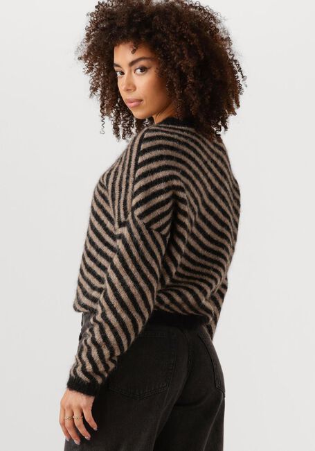 Zwarte BY-BAR Trui DIAGONAL NATURAL PULLOVER - large