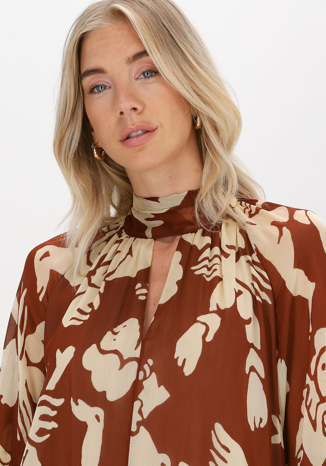 Bruine OTTOD'AME Midi jurk ABITO 2 - large