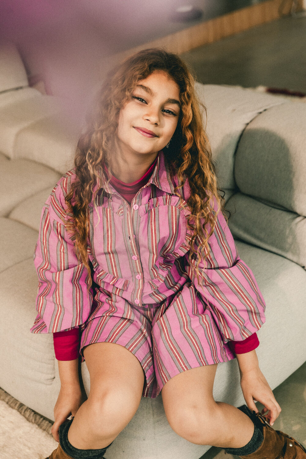 Roze Labo de Colores Mini jurk RAINBOW - large