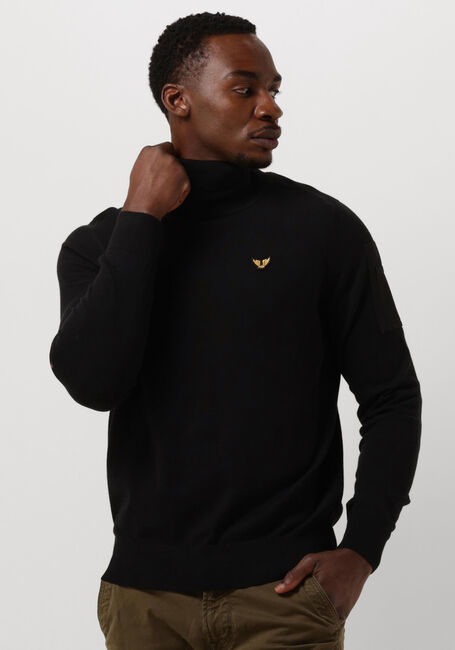 Zwarte PME LEGEND Coltrui TURTLENECK COTTON ELITE KNIT - large