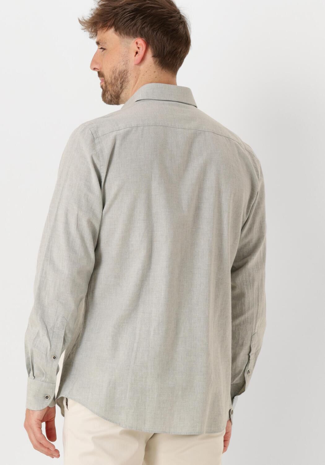 PROFUOMO Heren Overhemden Shirt X-cutaway Sc Sf Cotton Linen Grijs