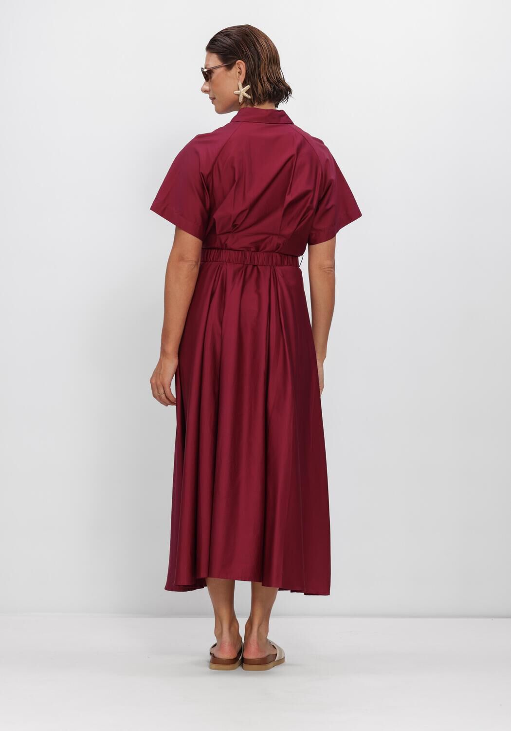 Bordeaux Y.A.S. Jurken YASSIMANA SS LONG DRESS - large
