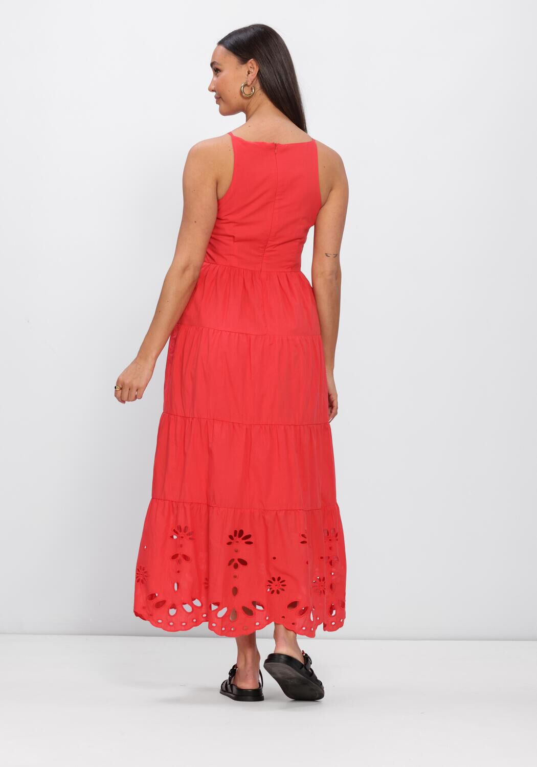 Rode Y.A.S. Jurken YASLINE STRAP LONG DRESS - large