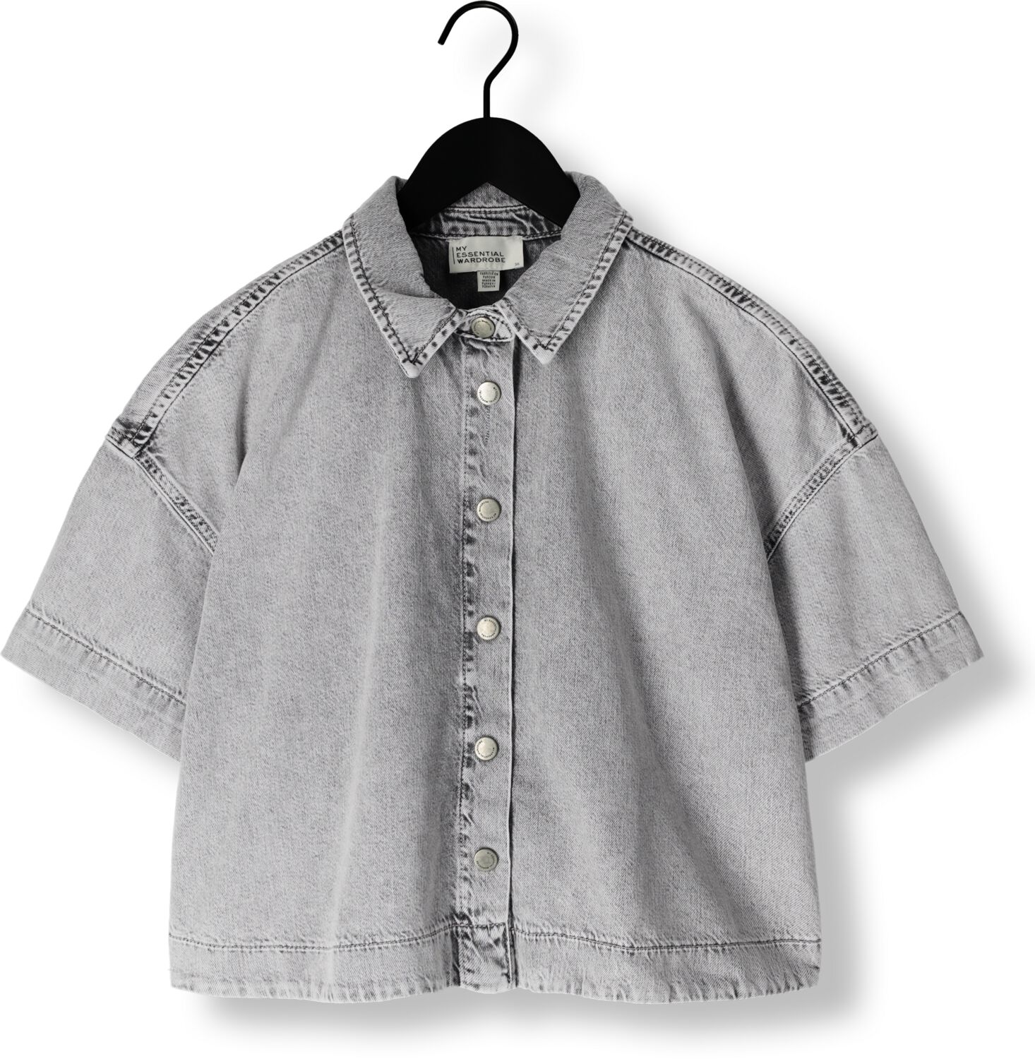 MY ESSENTIAL WARDROBE Dames Blouses Malomw143 Boxy Short Shirt Lichtgrijs