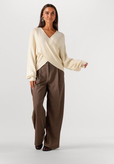 Ecru MSCH COPENHAGEN Trui MSCHZINELLE RACHELLE WRAP PULLOVER - large