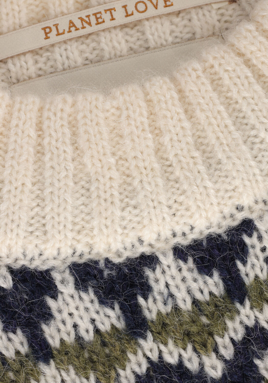 Gebroken wit SCOTCH & SODA Trui FAIR ISLE KNITTED CABLE PULLOVER - large